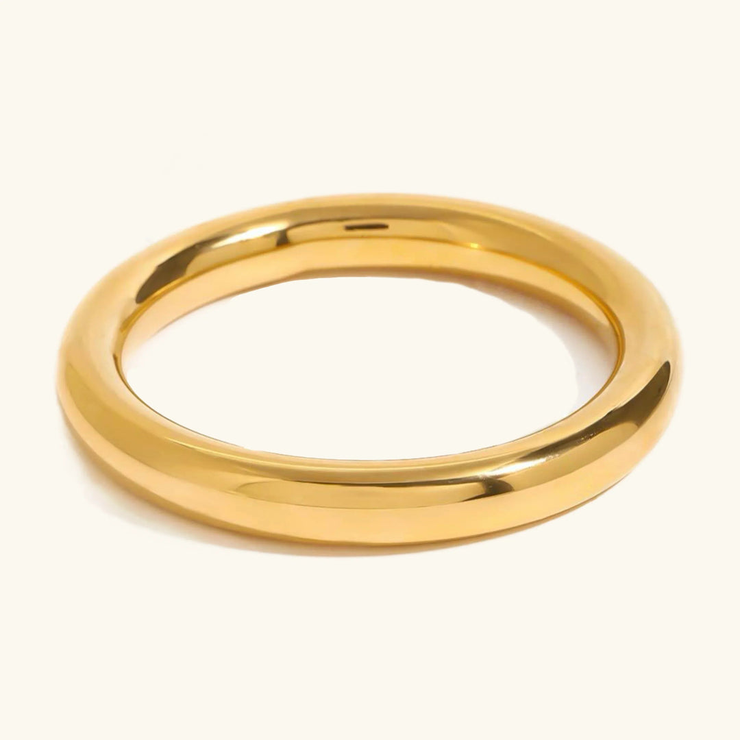 Gold-Plated Smooth Bangle Bracelet for Women