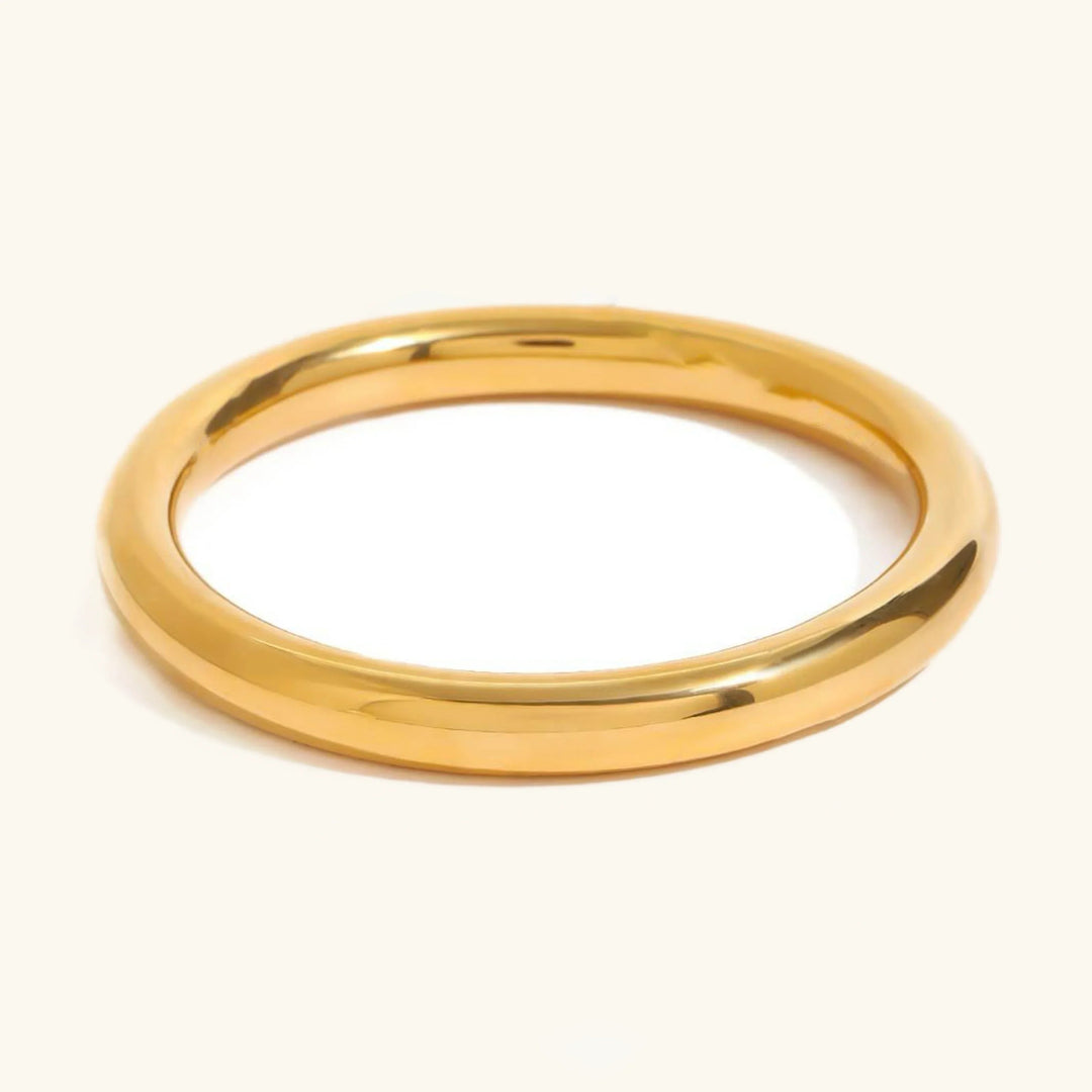 Gold-Plated Smooth Bangle Bracelet for Women