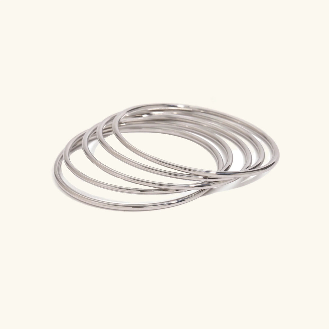 Gold-Plated Stackable Bangle Set for Women