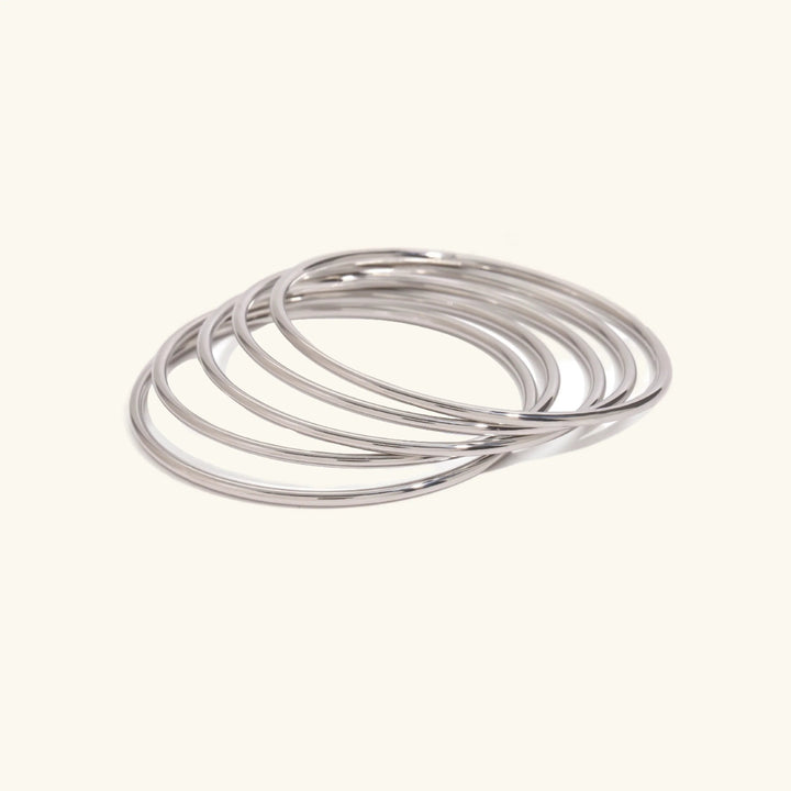 Gold-Plated Stackable Bangle Set for Women