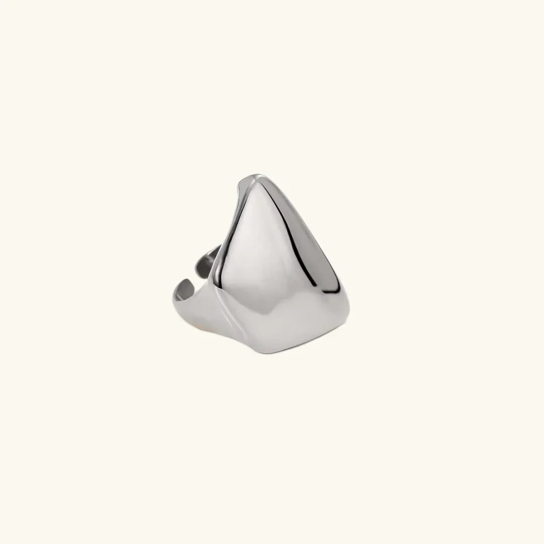 Gold-Plated Geometric Adjustable Ring