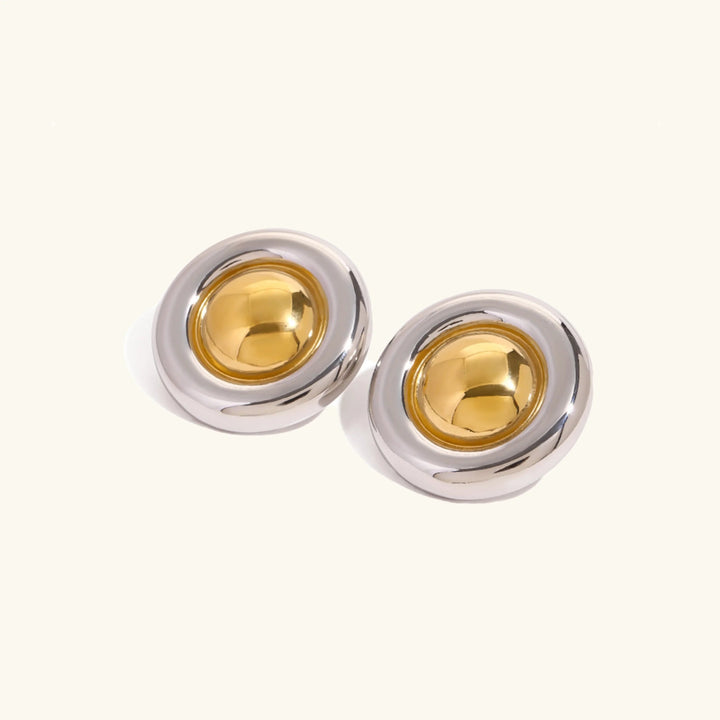 Gold-Plated Button Earrings for Women
