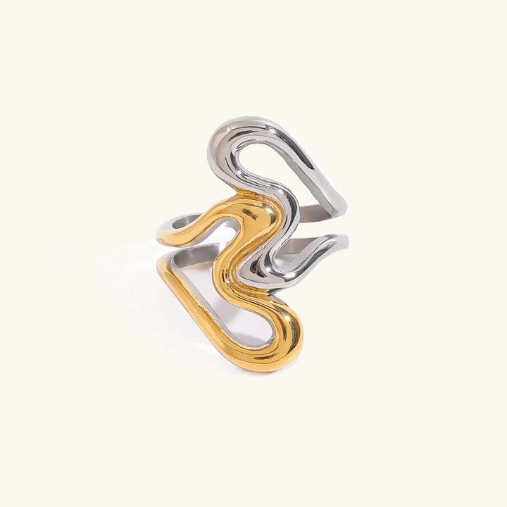 Gold-Plated Abstract Ring for Women