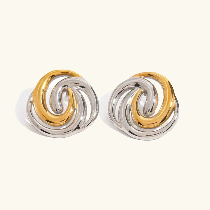 Gold-Plated Spiral Stud Earrings for Women
