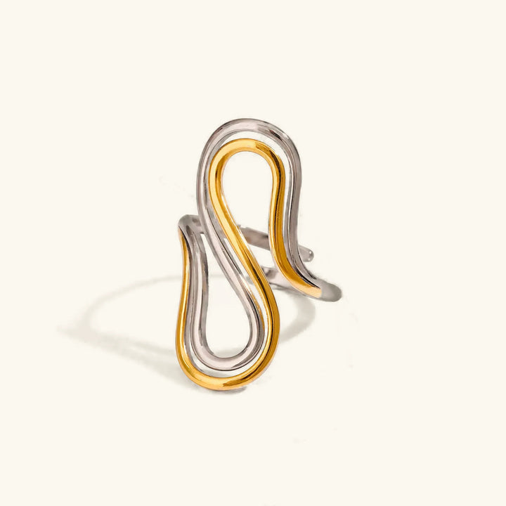 Gold-Plated Abstract Statement Ring for Women