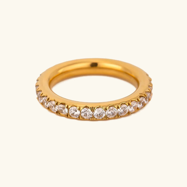 Gold-Plated CZ Stackable Ring for Women