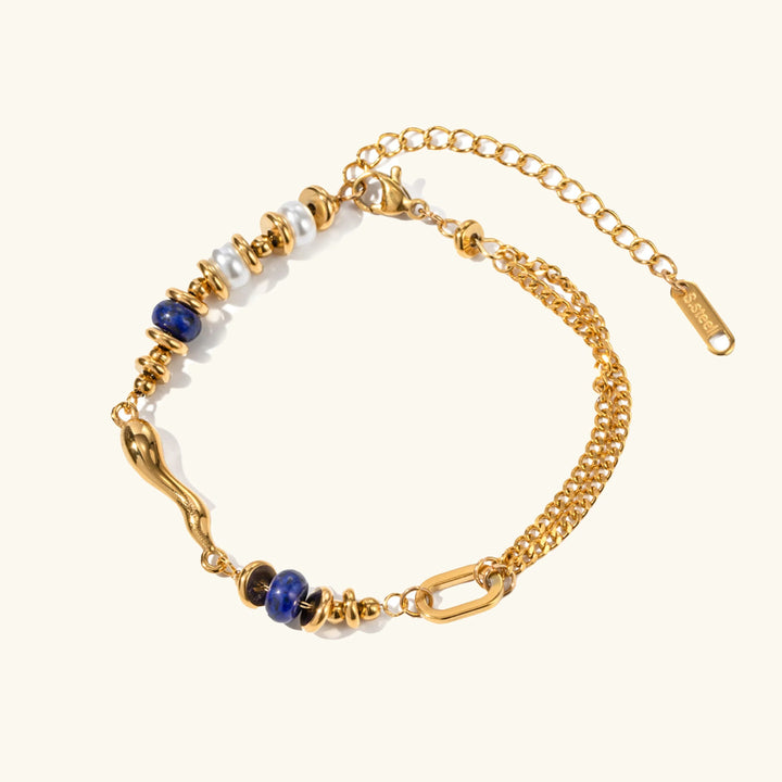 Gold-Plated Quintessa Layered Chain Pearl Bracelet