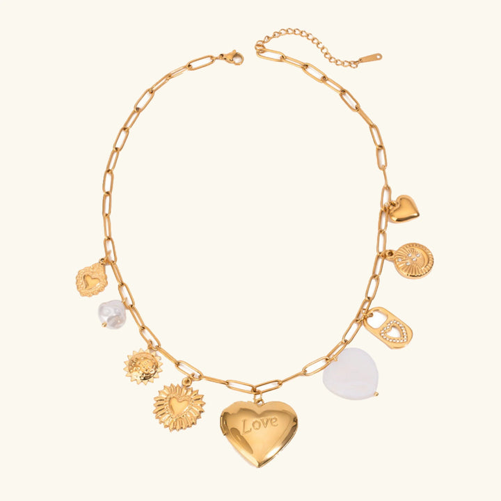 Gold-Plated Faux Pearl Pendant Necklace for Women