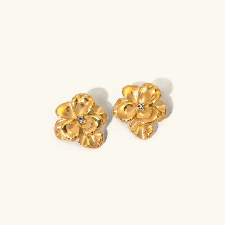 Gold-Plated Floral Earrings
