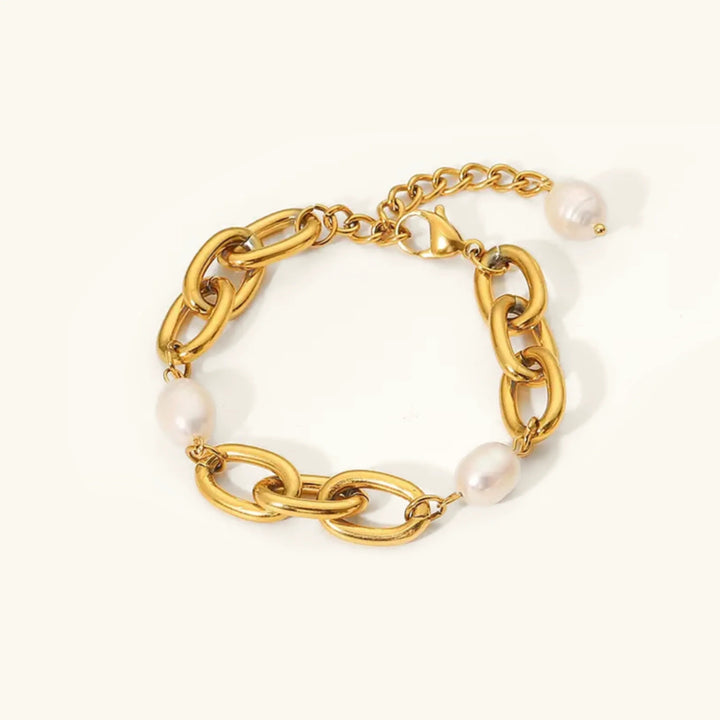 Gold-Plated Chunky Freshwater Pearl Bracelet