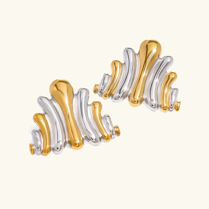 Gold-Plated Ripple Earrings for Women