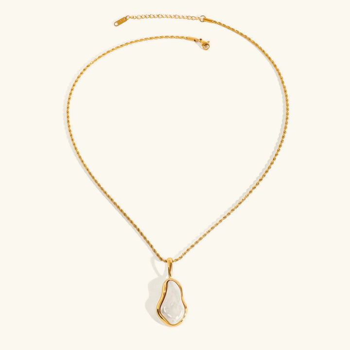 Gold-Plated Faux Pearl Pendant Necklace for Women