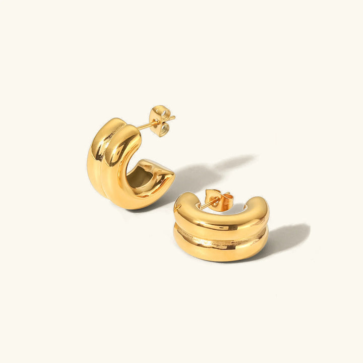 Gold-Plated Chunky Hoop Earrings