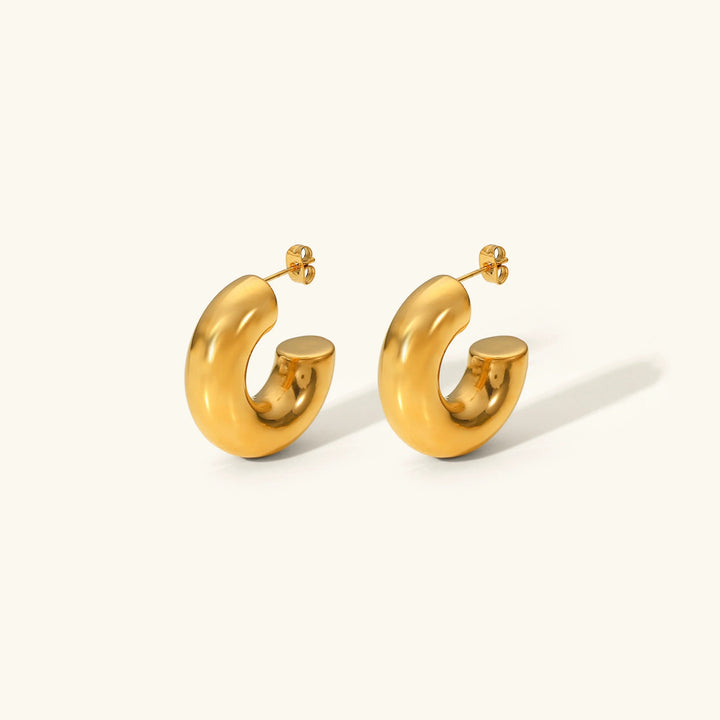 Gold-Plated Chunky Hoop Earrings