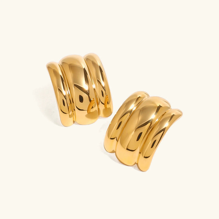 Gold-Plated Chunky Arch Earrings for Women