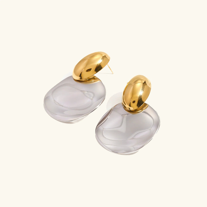 Gold-Plated Resin Drop Earrings for Women