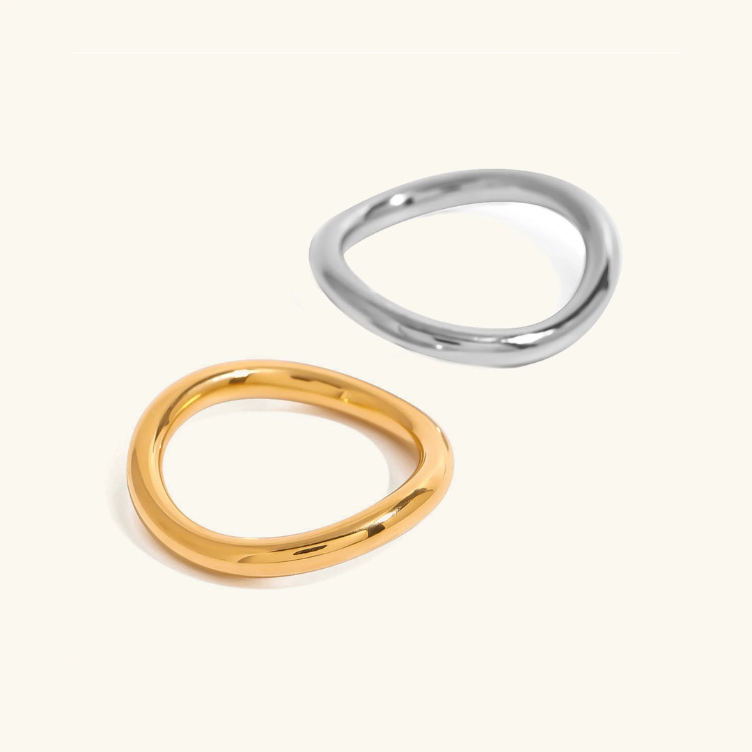 Gold-Plated Silver-Tone Stackable Ring Set