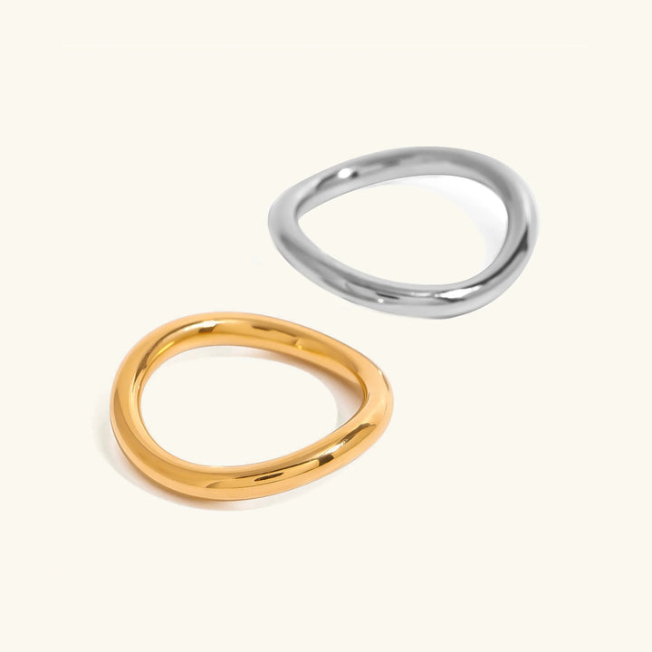 Gold-Plated Silver-Tone Stackable Ring Set