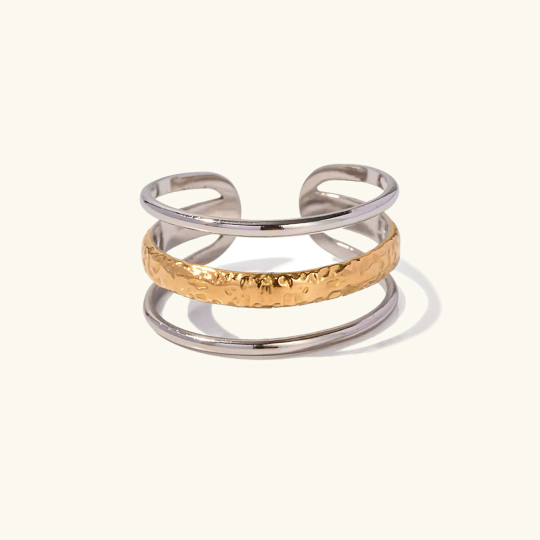 Gold-Plated 3-Layer Adjustable Ring