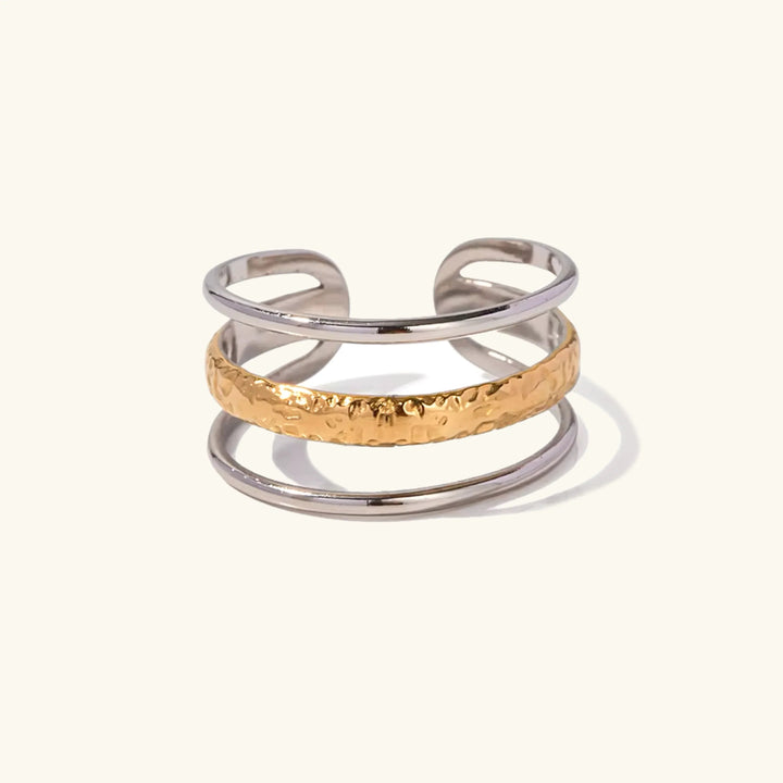 Gold-Plated 3-Layer Adjustable Ring