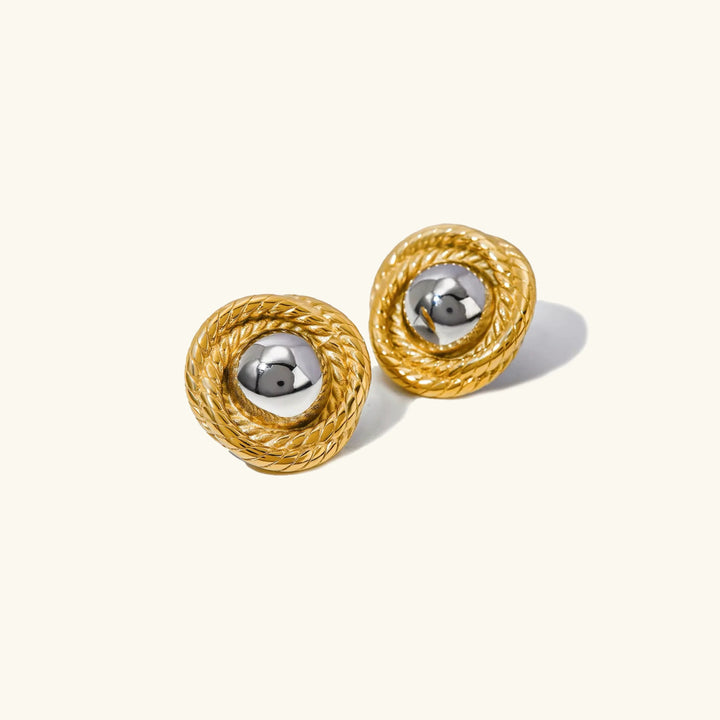 Gold-Plated Woven Earrings with A Playful Touch of Elegance