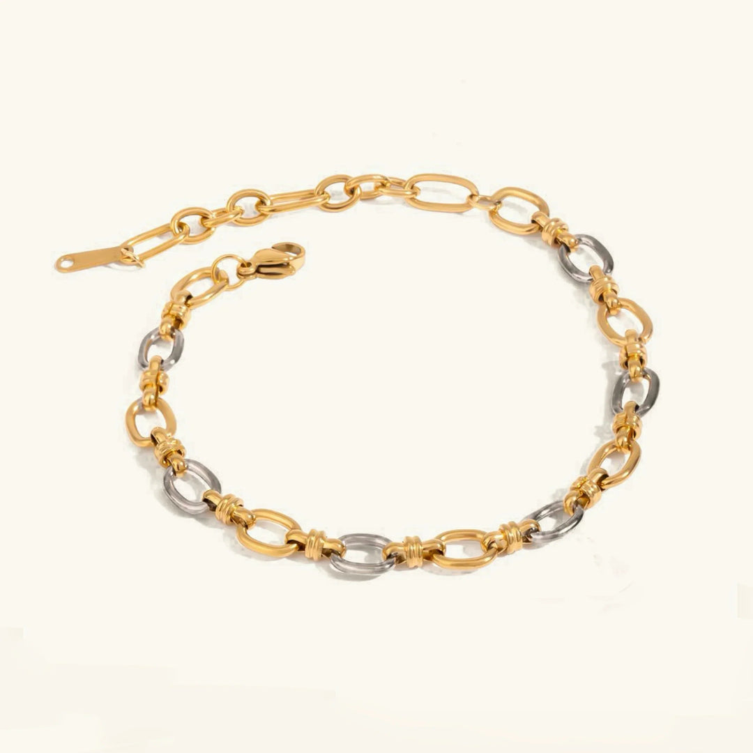 Gold-Plated Silver-Tone Chain Bracelet for Women