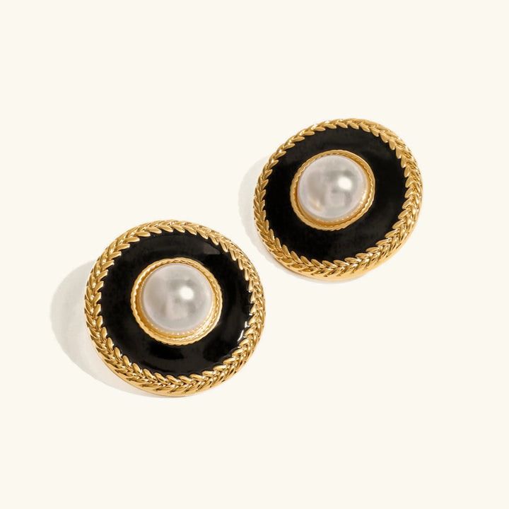 Gold-Plated Faux Pearl Statement Earrings for Women