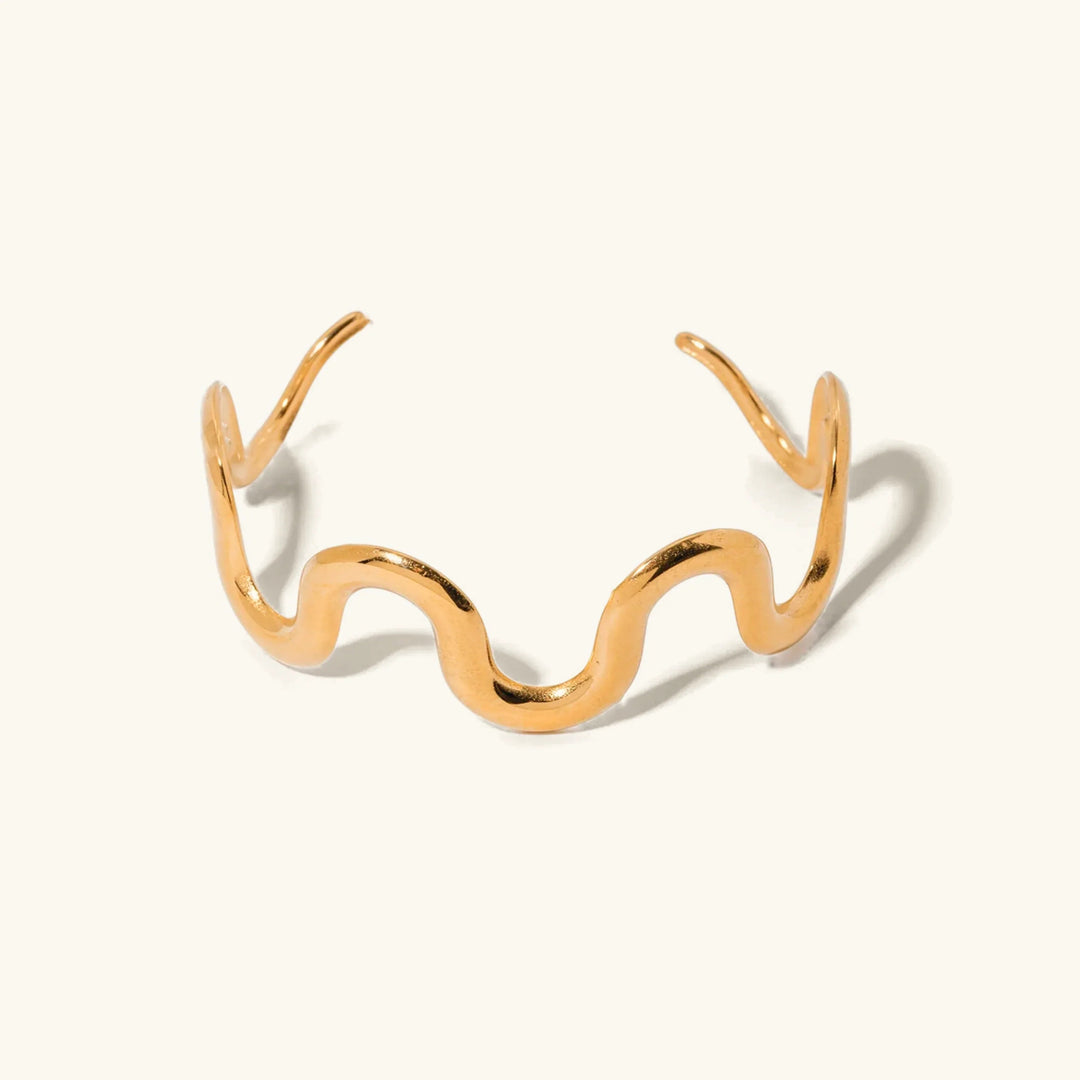 Gold-Plated Twisted Bangle for Women