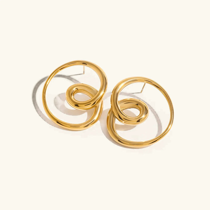 Gold-Plated Twisted Hoop Earrings