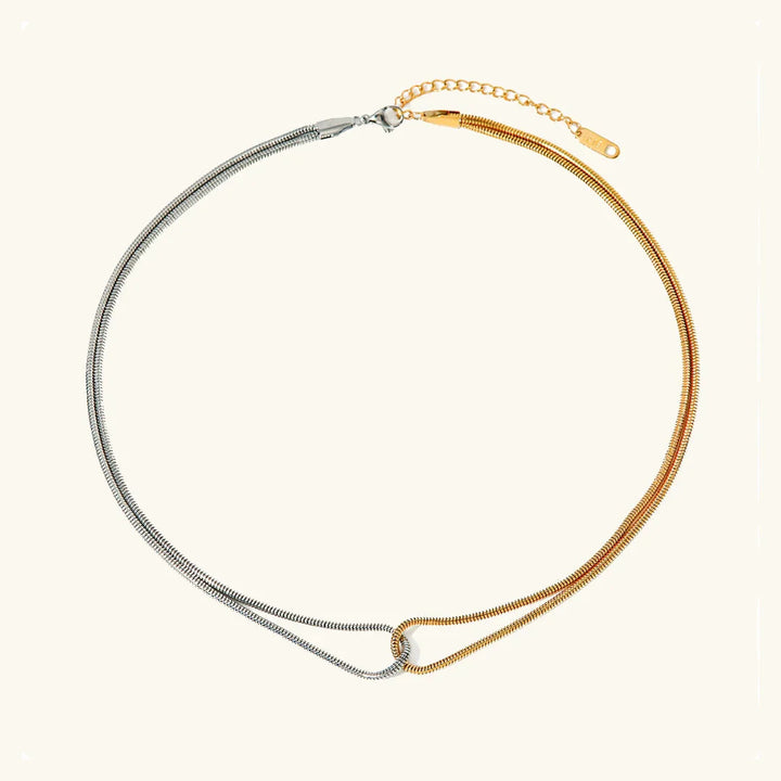 Gold-Plated-Silver-Plated Two-Tone Necklace