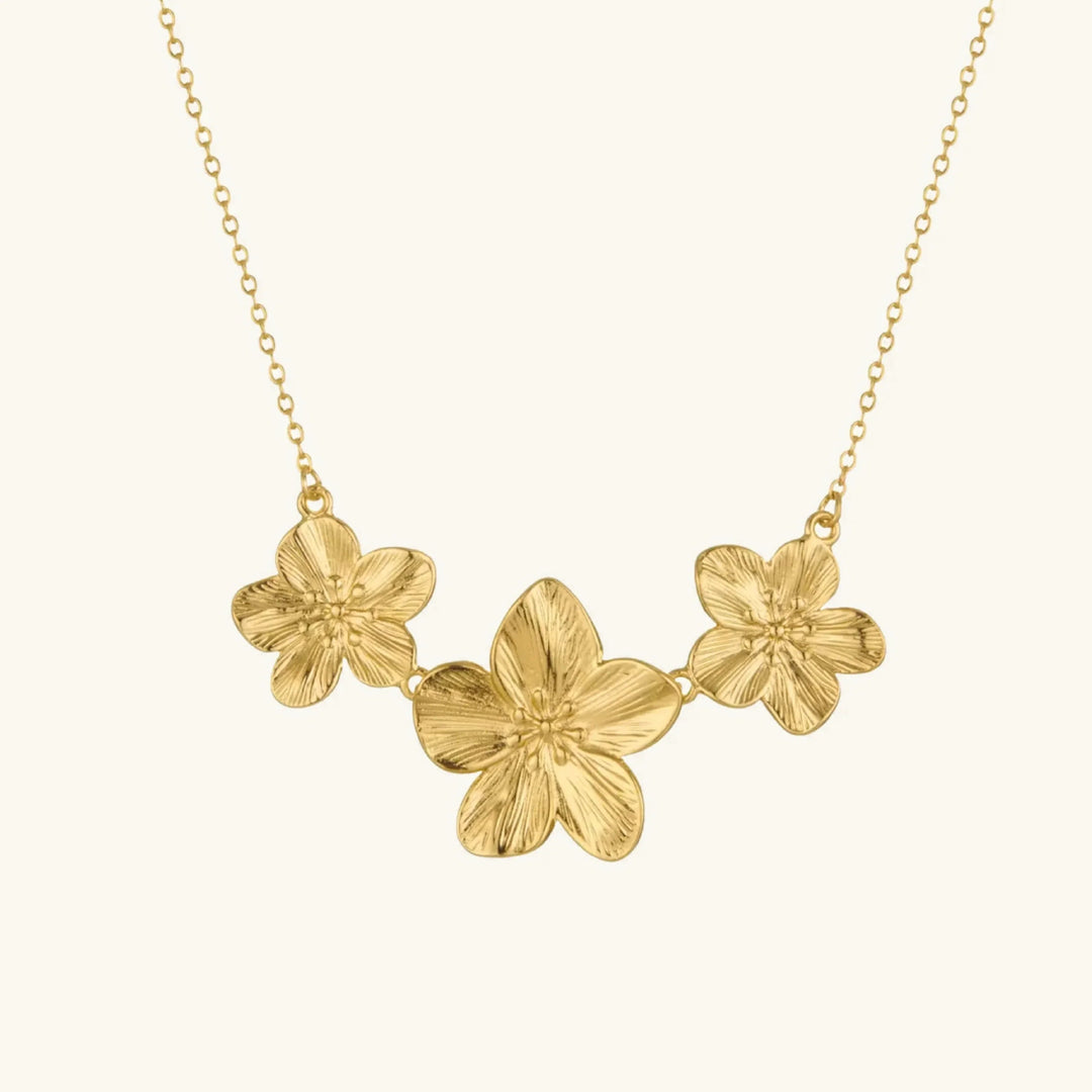 Gold-Plated Floral Pendant Necklace for Women