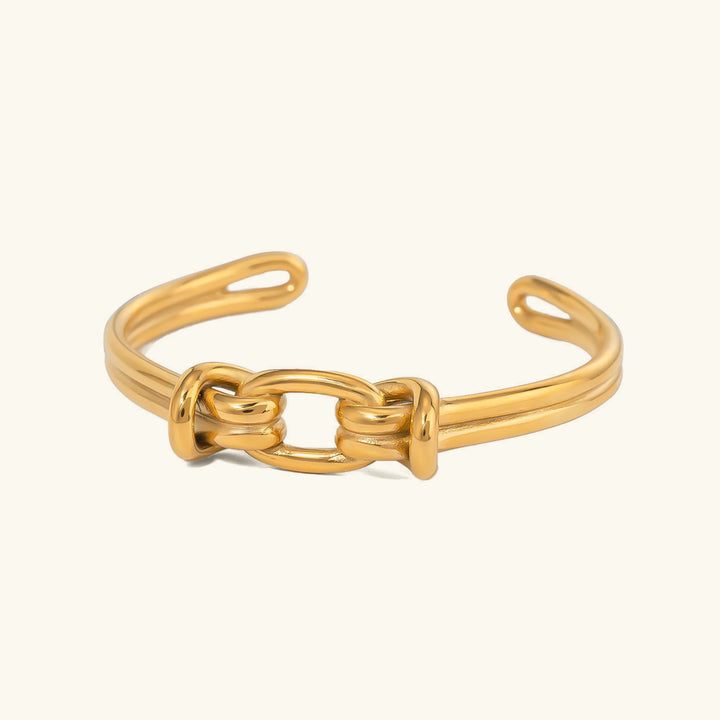 Gold-Plated Knot Bangle Bracelet
