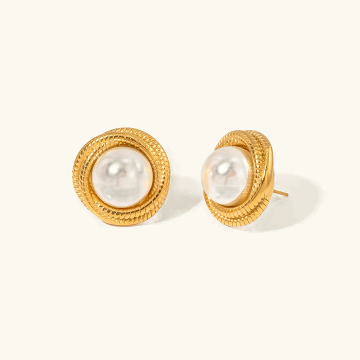 Gold-Plated Freshwater Faux Pearl Earrings