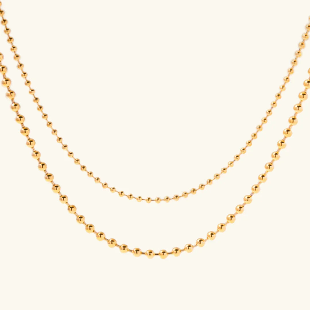 Gold-Tone Beaded Chain Necklace Set