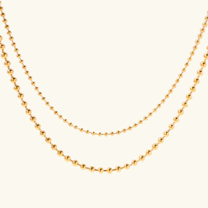 Gold-Tone Beaded Chain Necklace Set