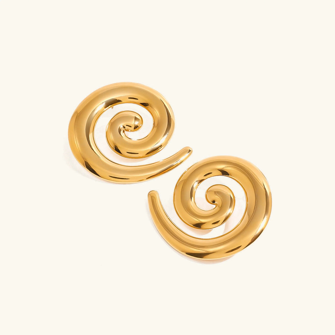 Gold-Plated Spiral Earrings
