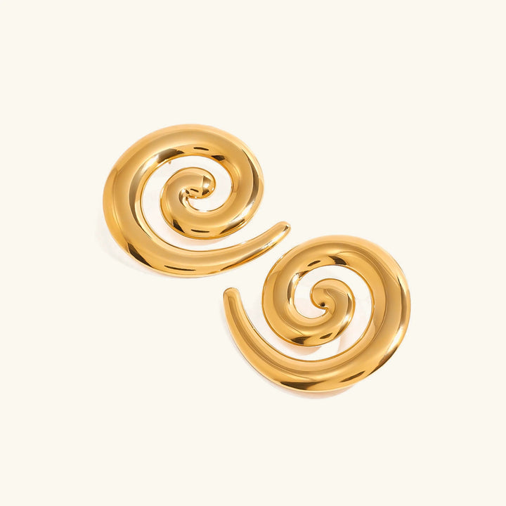 Gold-Plated Spiral Earrings