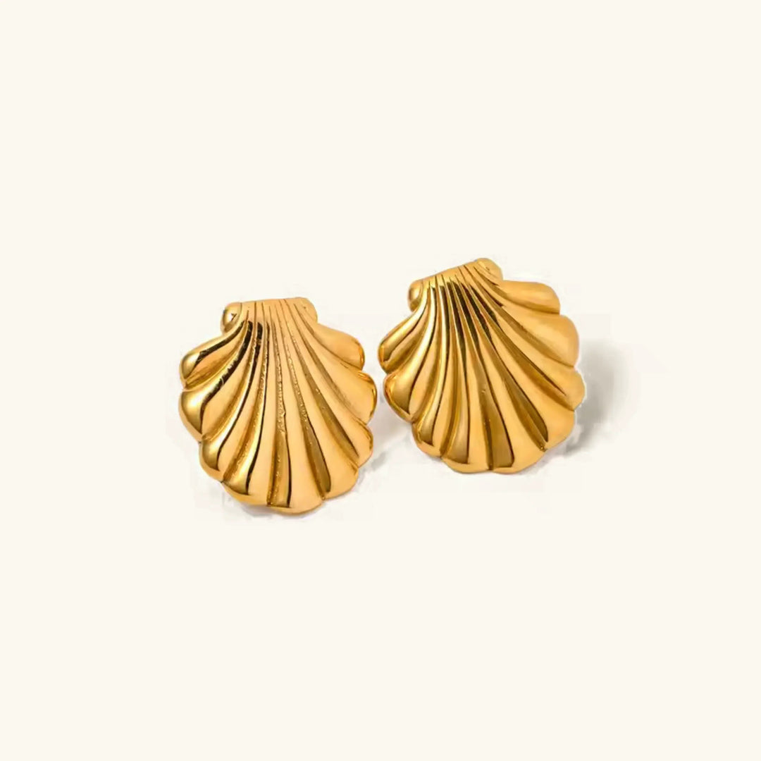 Gold-Plated Bayside Seashell Earrings