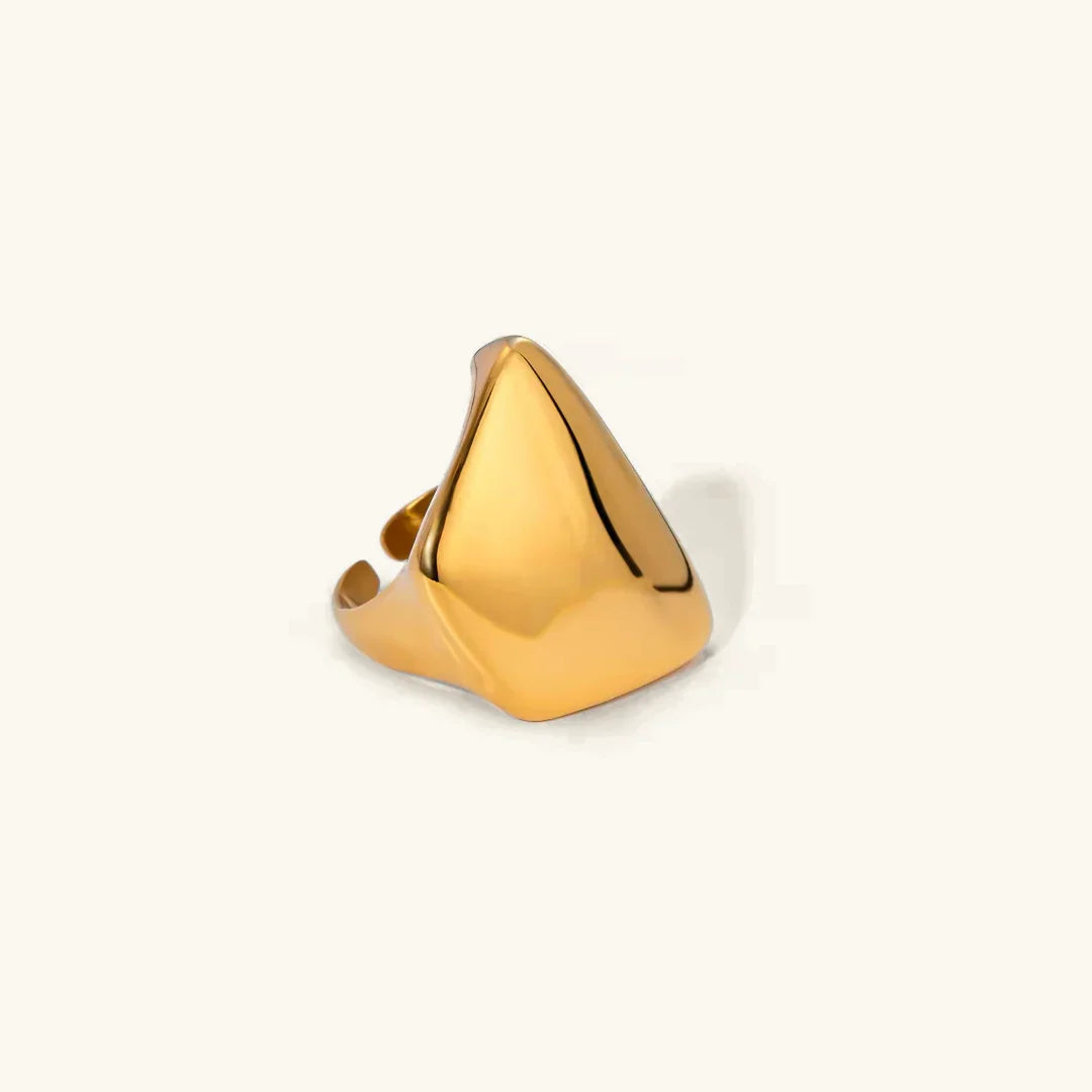 Gold-Plated Geometric Adjustable Ring
