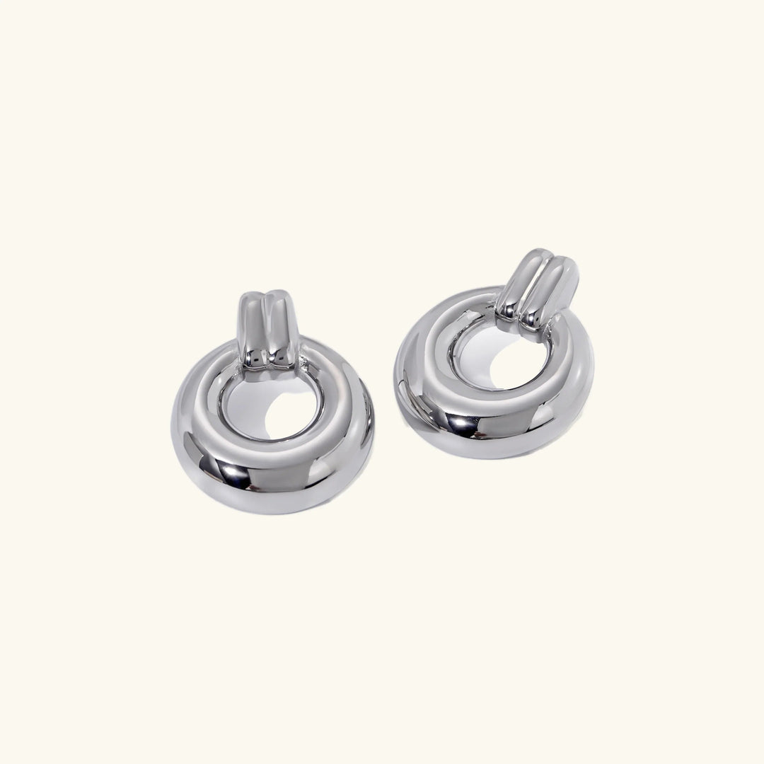 Silver-Plated Stainless Steel Hoop Earrings