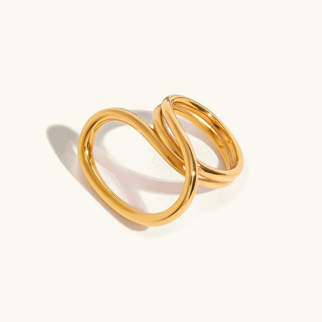 Gold-Plated Contemporary Ring