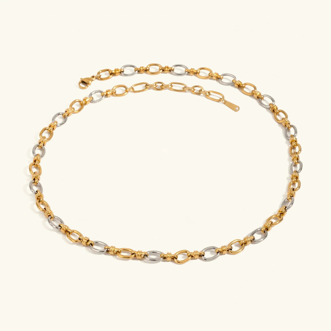 Gold-Plated Silver-Tone Chain Necklace for Women