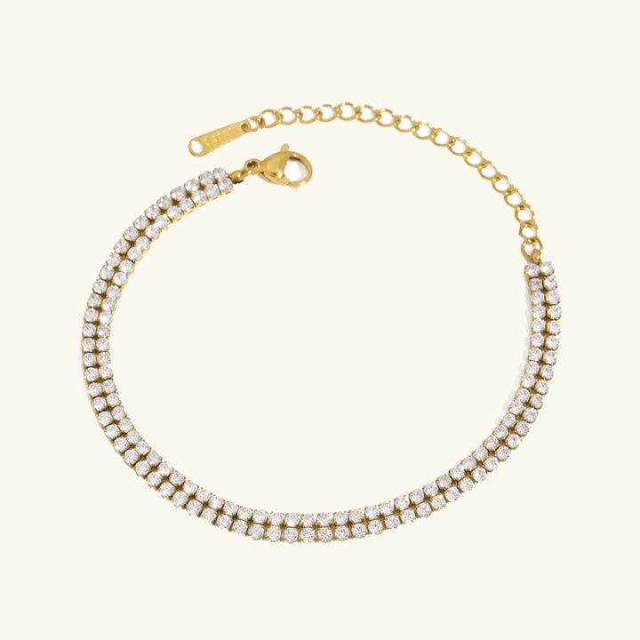 Gold-Plated Cubic Zirconia Tennis Bracelet for Women