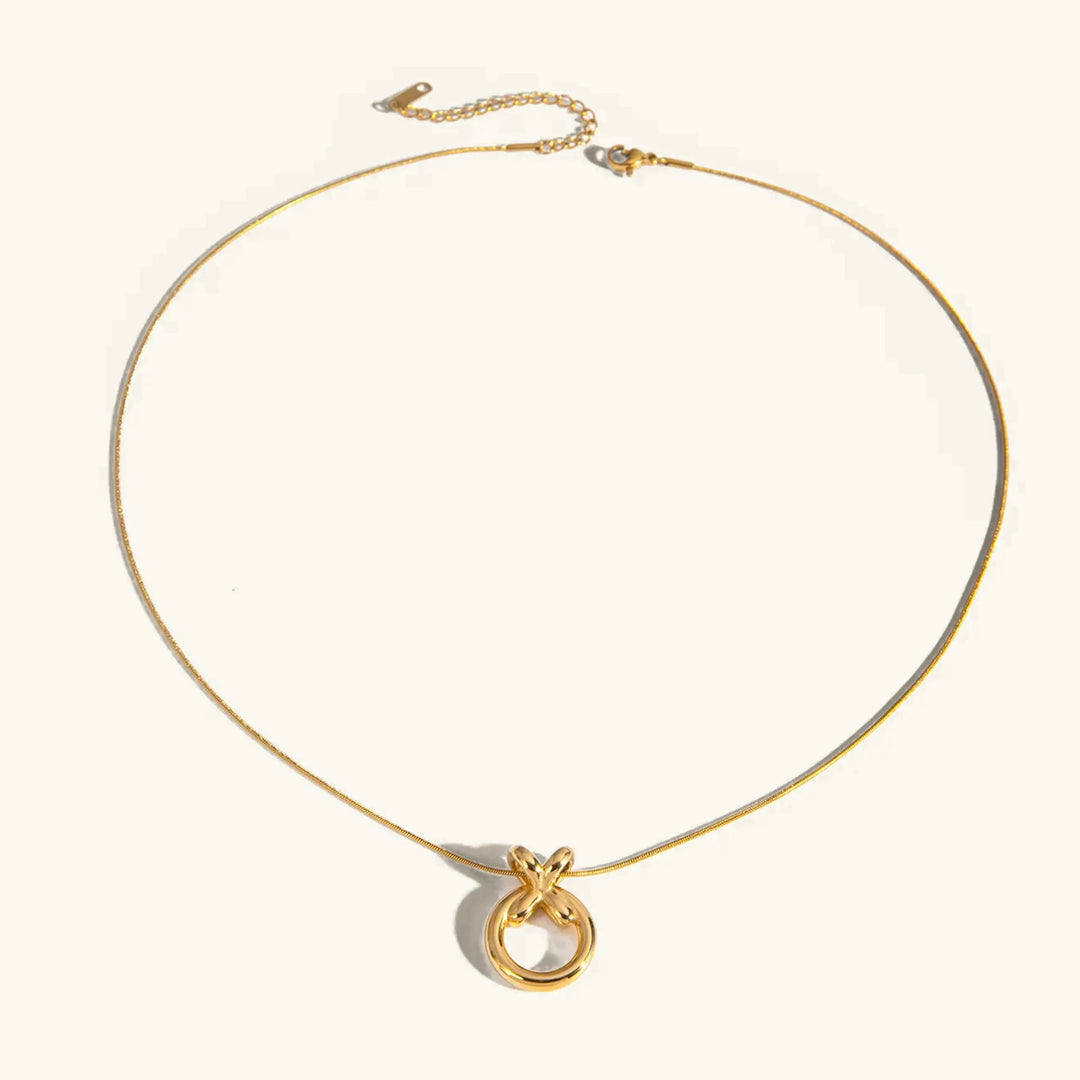 Gold-Plated Hoop Pendant Necklace