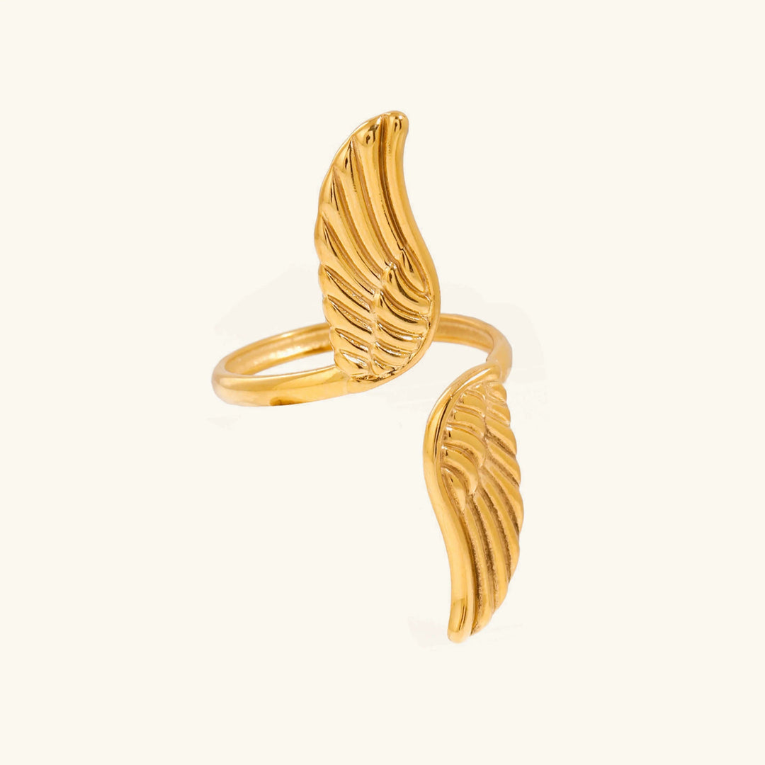 Gold-Plated Wing Statement Ring for Women