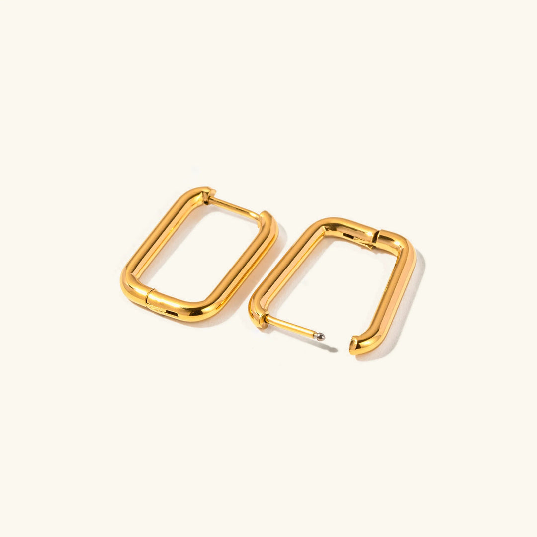 Gold-Plated U Hoop Earrings