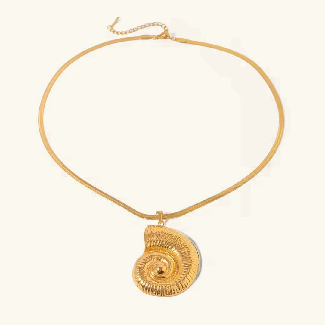Gold-Plated Nautilus Shell Pendant Necklace for Women