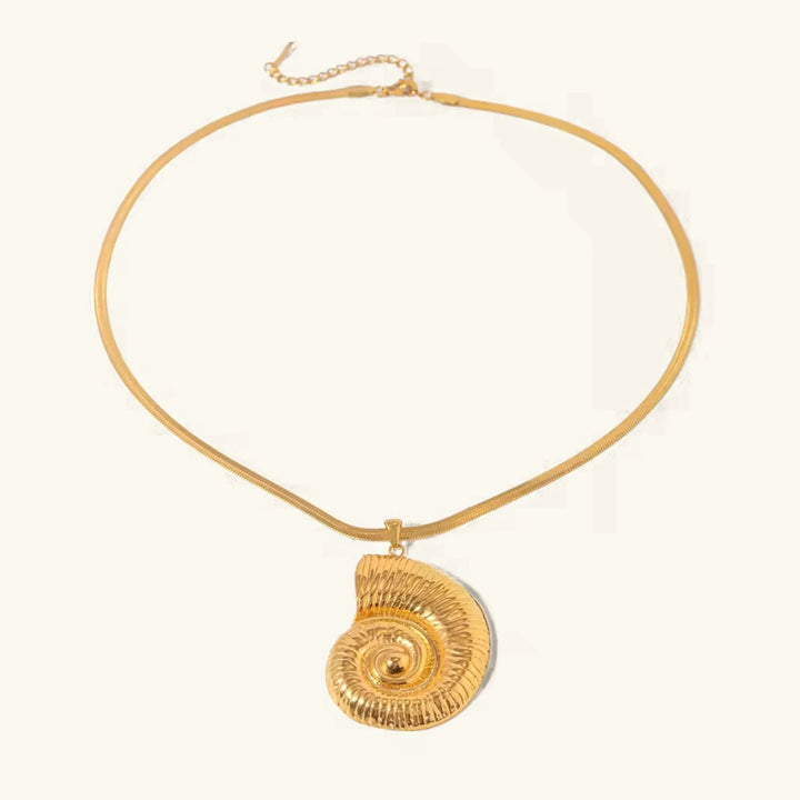 Gold-Plated Nautilus Shell Pendant Necklace for Women