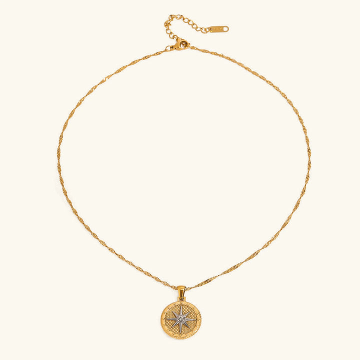 Gold-Plated CZ Star Pendant Necklace for Women