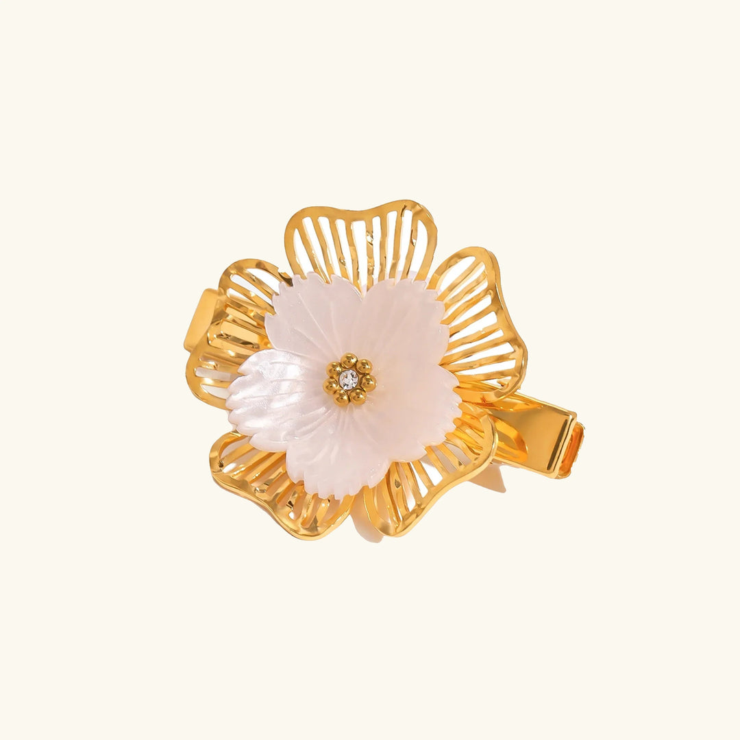 Gold-Plated Pearl Hair Clip